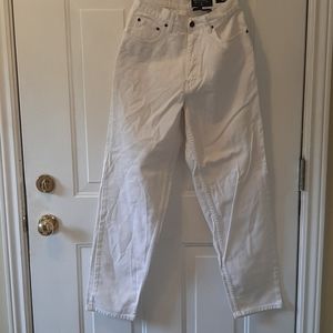 Eddie Bauer loose fit white denim jeans